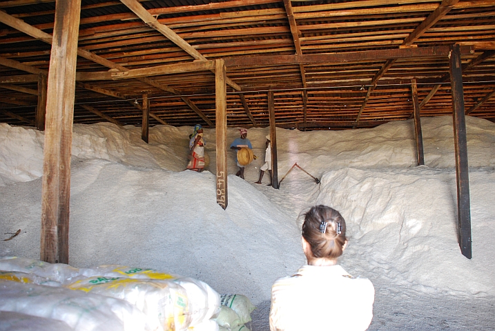Das Salzlager mit dem frisch gewonnenen Salz