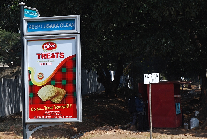 Die “Keep Lusaka Clean“-Strasse fanden wir nirgends auf unserem Stadtplan...