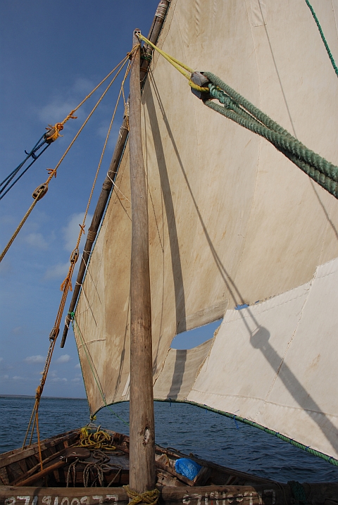 Die Takelage einer kleinen Dhau