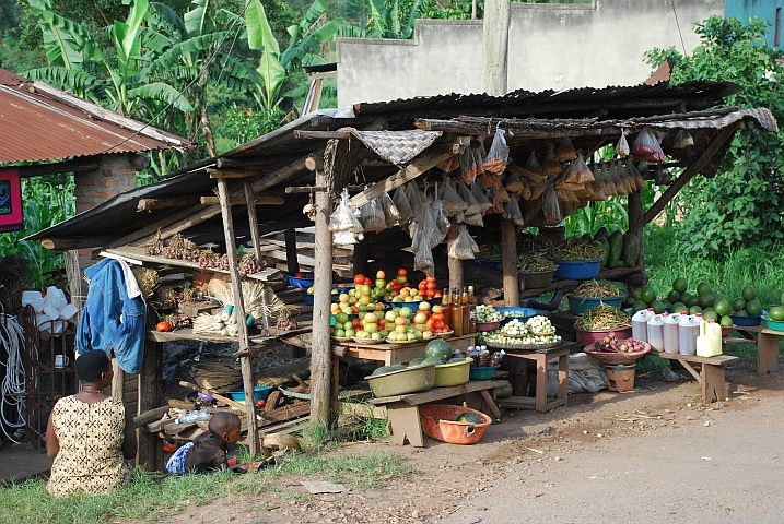 Gemüse- und Früchtestand an der Strasse nach Mbarara