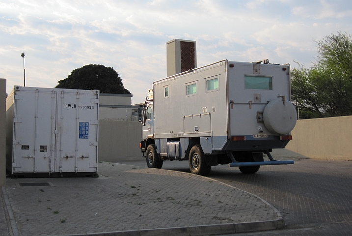 Unser Schlafplatz beim Spar neben der Maerua Mall