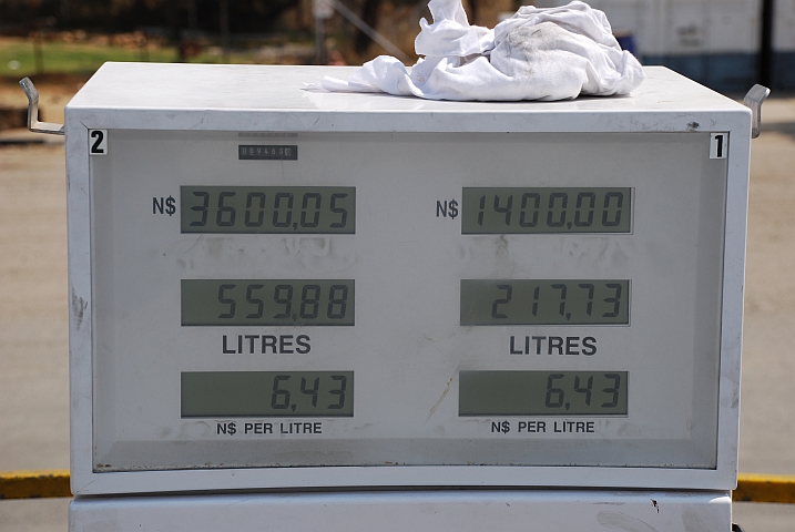 Die Tanksäule beim Truckport zeigt’s: 560 Liter Diesel hat Obelix reingezogen