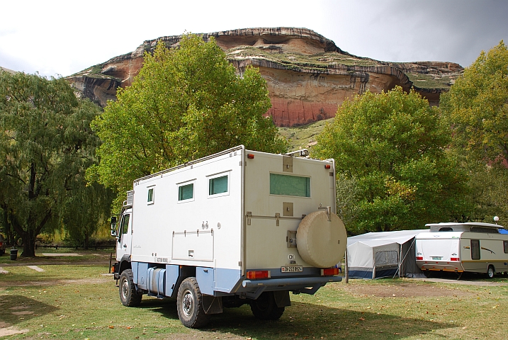 Obelix im Glen Reenen Restcamp im Golden Gate Highlands Nationalpark