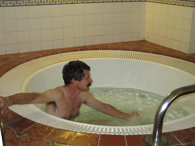 Thomas in unserem privaten Whirlpool