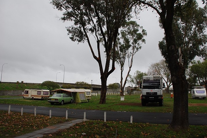 Obelix auf dem Campingplatz in Bellville