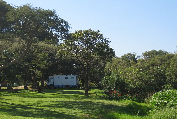 Unser Platz im schönen Caravanpark der Stadt