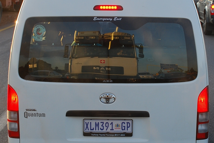 Unterwegs im Abendverkehr von Pretoria