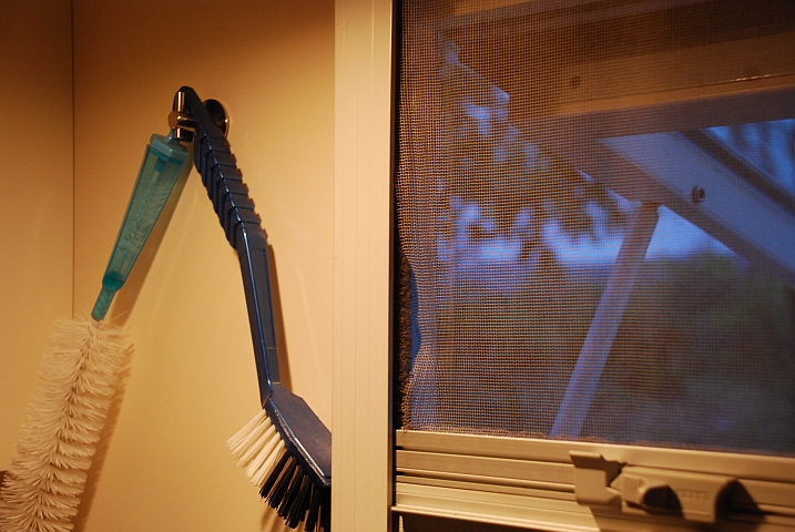 Hier beim Fensterrollo ist das Bushbaby eingebrochen