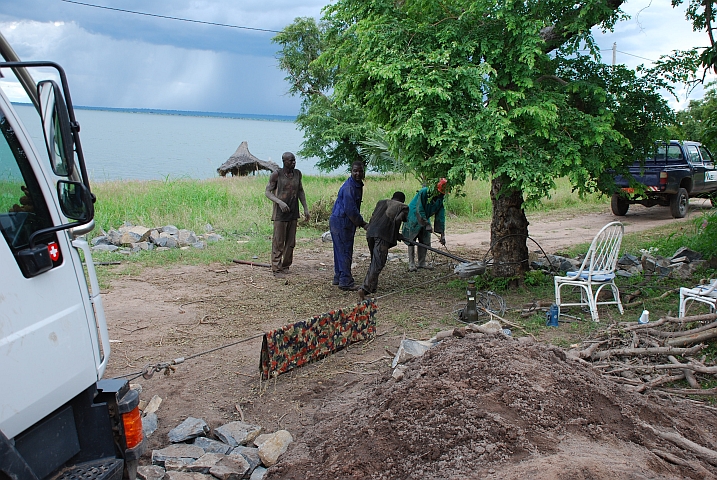 Obelix wird mit dem Seilzug bewegt