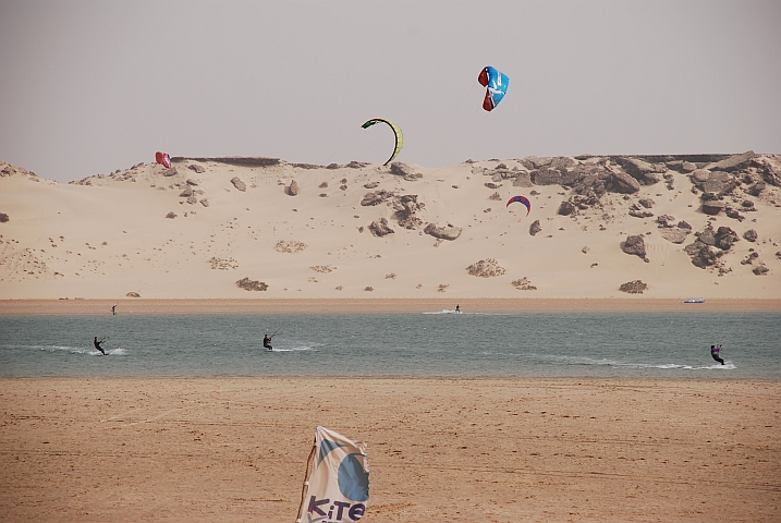 Kite-Surfer in der Lagune von Dakhla