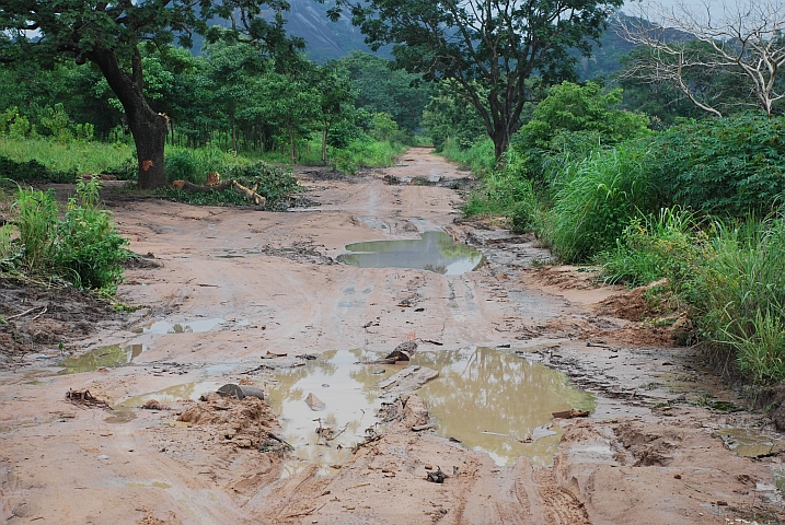 Die gestern von einem Lastwagen blockierte Stelle