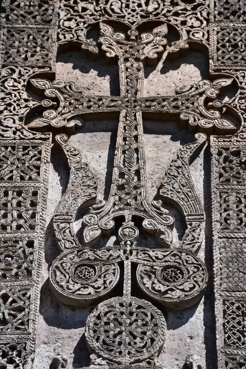 Detail eines Chatschkar im Haghpat Kloster