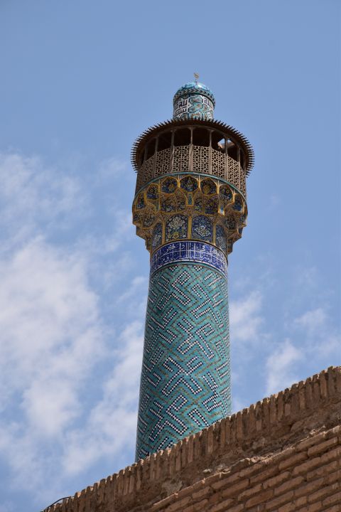 Minarett der Königsmoschee am Maydan-e Shah