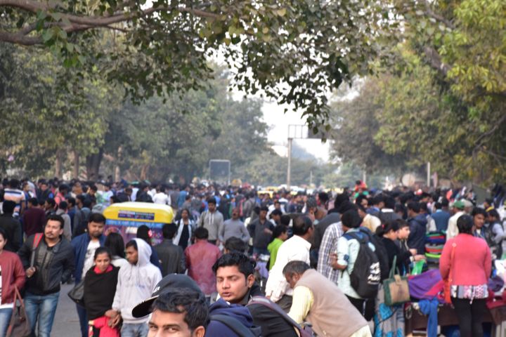 Viel Volk in der Nähe des Connaught Place
