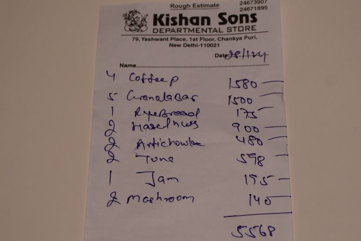 Handgeschriebene Rechnung des “Russenmarkts“