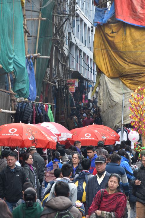 Strasse in Darjeeling, diesmal wohl nur für Fussgänger