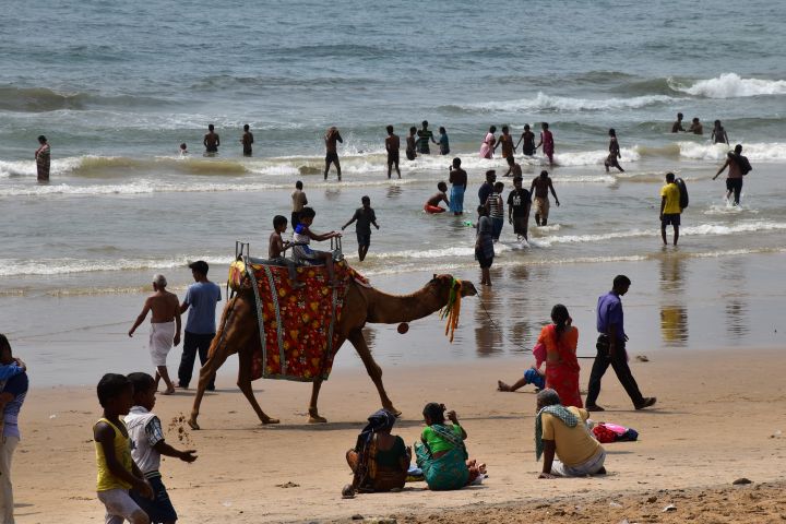Der Strand von Puri im Bundesstaat Odisha