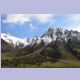 Frisch verschneite Berge im Chychkan Tal südlich des Ala-Bel Passes