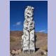 Schneeleoparden sind ein beliebtes Statuen-Objekt in Zentralasien. Dieser steht auf dem Kesken-Bel Pass