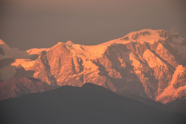 Abendglühen am 6’983m hohen Lamjung Himal im Annapurna-Massiv