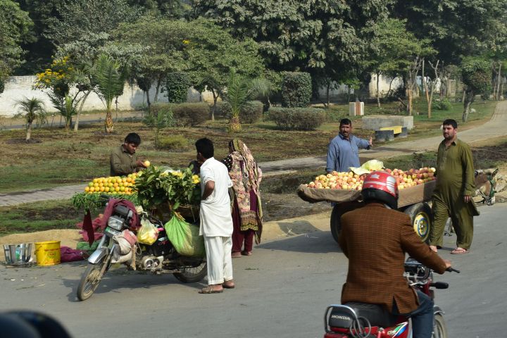 Ambulante Früchtehändler in Lahore