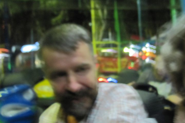 Thomas auf dem Auto-Scooter