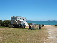 Das Camp in Langebaan liegt gleich über dem Strand