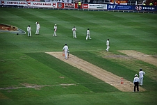 Typische Szene auf dem Cricket-Platz