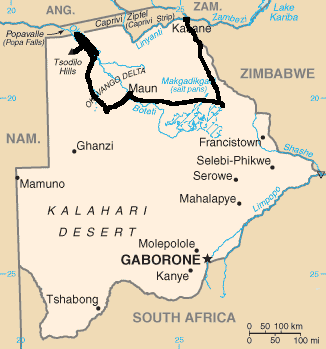 Botswana Karte