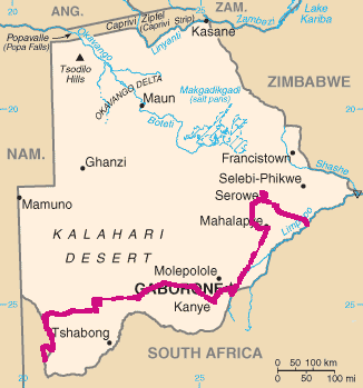 Botswana Karte