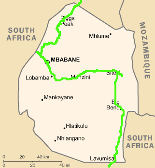 Swasiland Karte