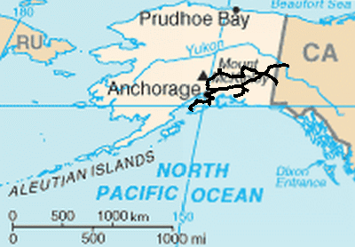 USA Alaska Karte