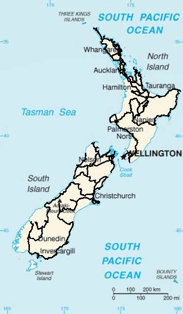 Neuseeland Karte