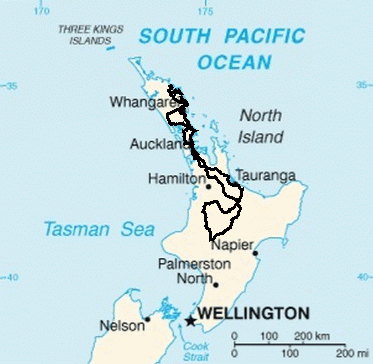 Neuseeland Nordinsel Karte