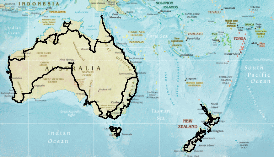 Ozeanien Landkarte