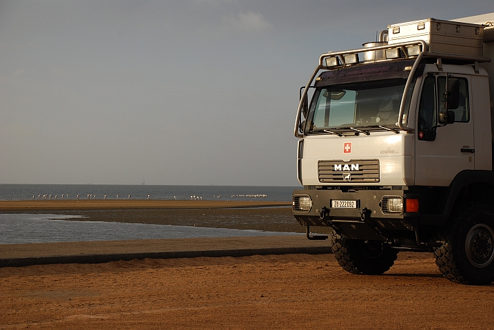 Obelix an der Lagune von Walvis Bay(Namibia)