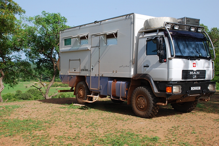 Obelix mag sonst eher Wildschweine, aber die Ausssicht auf den “kleinen“ Elefanten ist auch nicht schlecht (Mole National Park, Ghana)