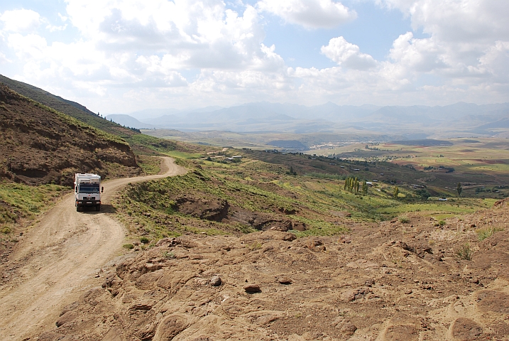 Obelix kann hier in Lesotho wieder einmal zeigen, was er kann (Gates of Paradise Pass)