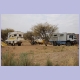 Obelix in guter Gesellschaft mit zwei anderen grossen Wohnmobilen (Windhoek, Namibia)